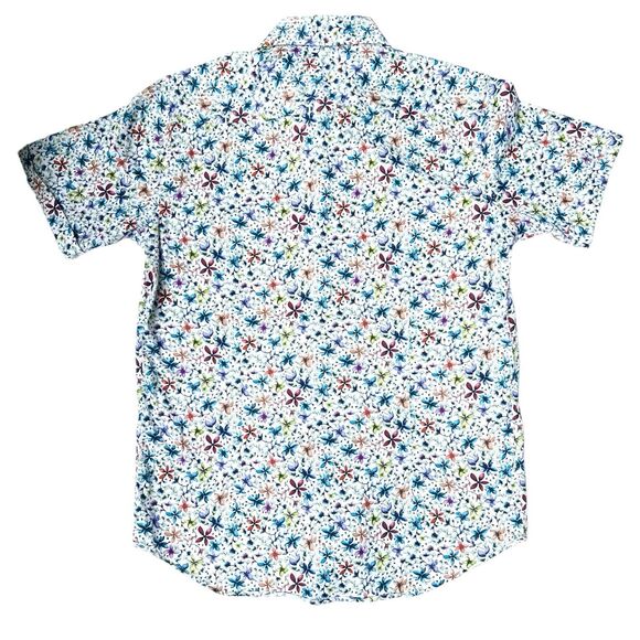 Robert Graham Shirt Men Size Small Landon Short Sleeve Button Down Tailored Fit - Picture 2 of 2